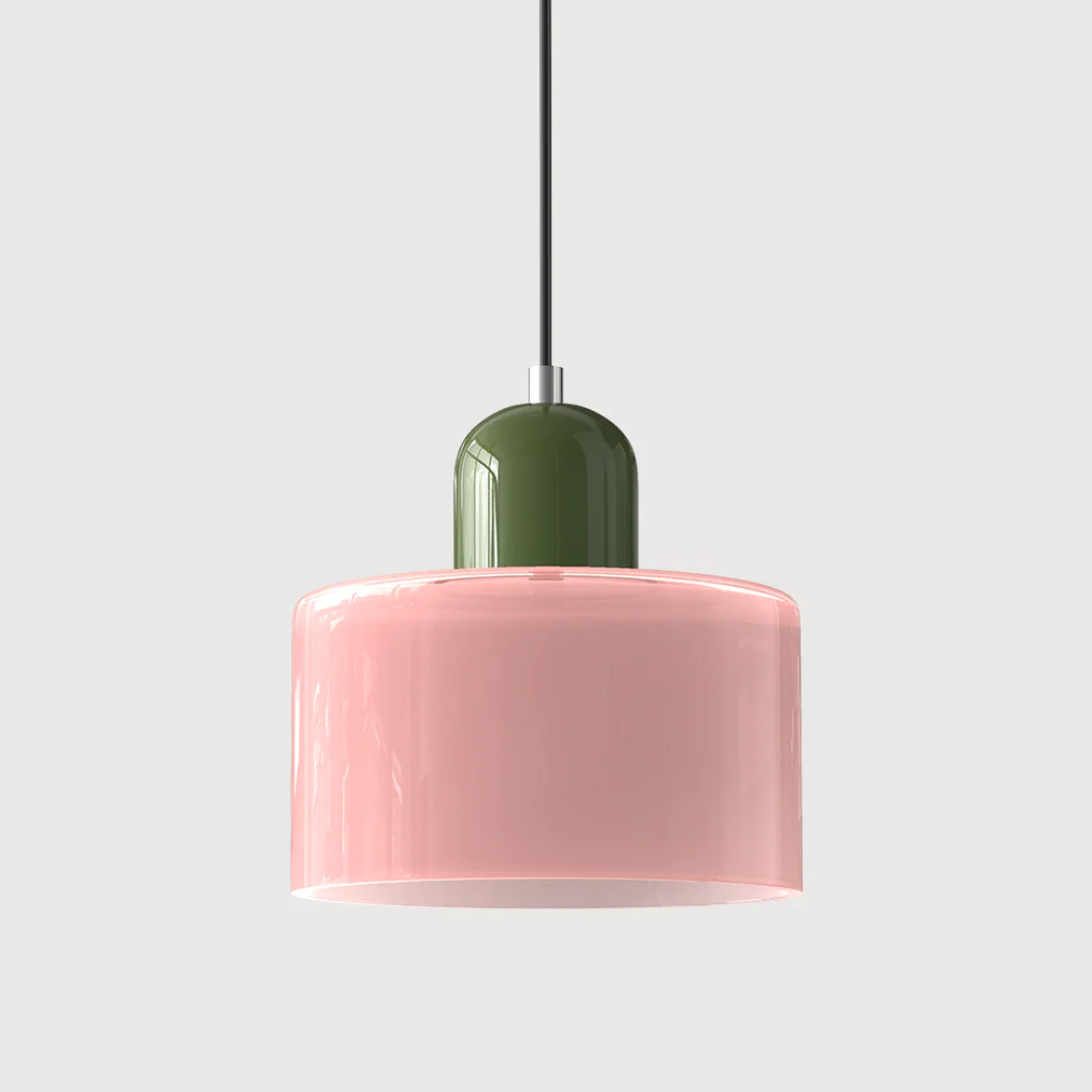 Lismeno Retro Hanglamp Glas 15cm Groen Oranje Eettafel Keuken Vintage Verlichting Compact
