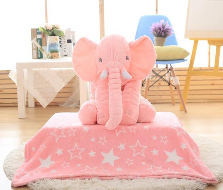 Pluche Olifant Knuffel Kussen voor Kinderen - Zachte Babykamer Decoratie in 60 of 80 cm voor Fotoshoots