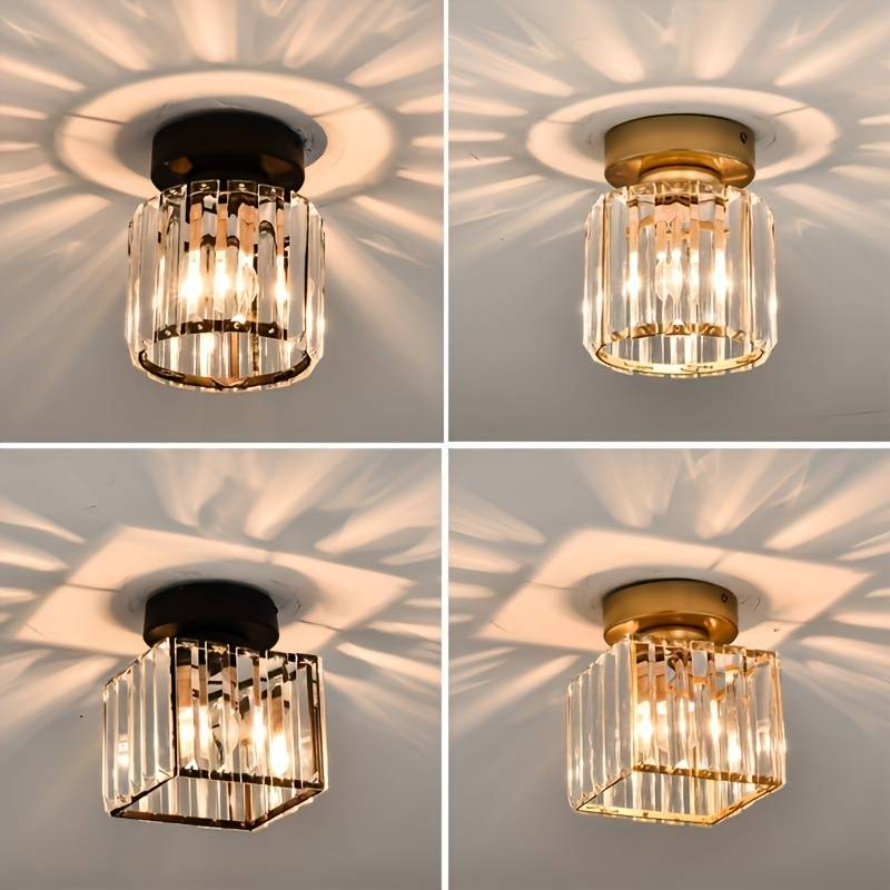 Kilon plafondlamp kristal kubus messing plafond hal woonkamer slaapkamer moderne verlichting compact