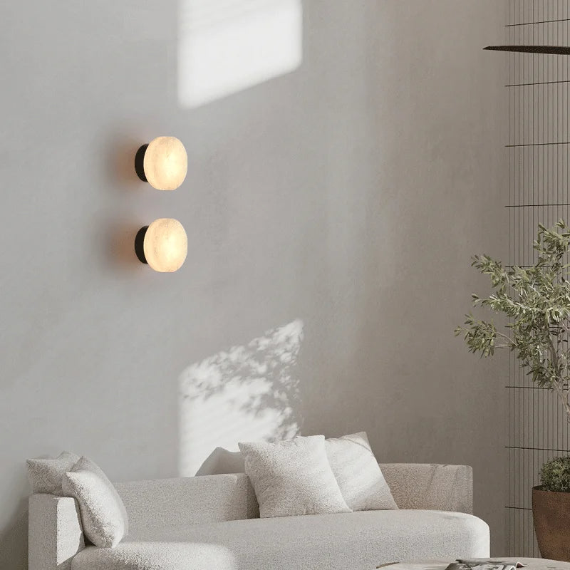 Marmeren Wandverlichting met Scandinavische Elegantie - Premium Natuursteen & Zachte LED