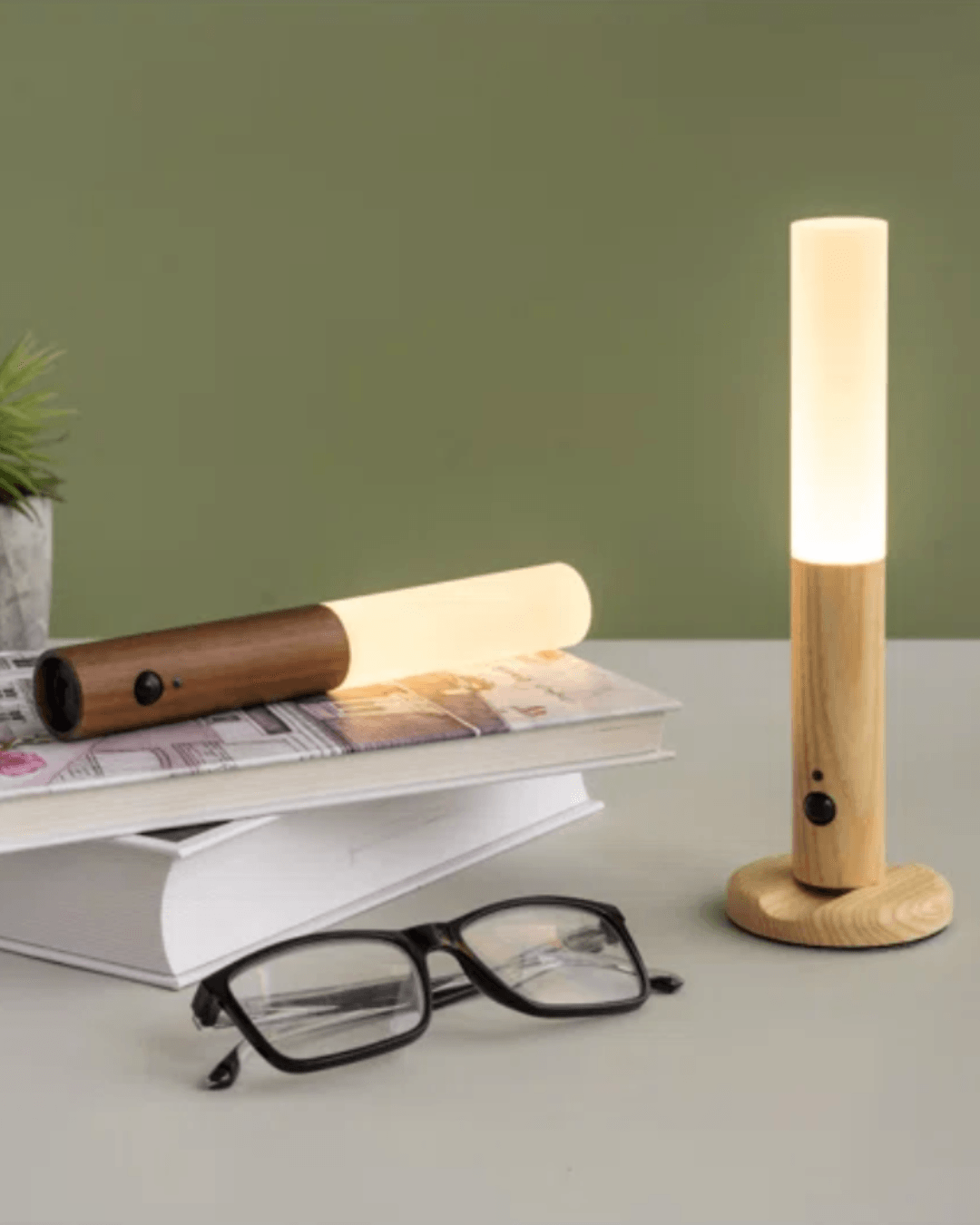 Oplaadbare Houten Wandlamp met Bewegingssensor - Dimbaar LED Nachtlampje voor Hal Gang Slaapkamer