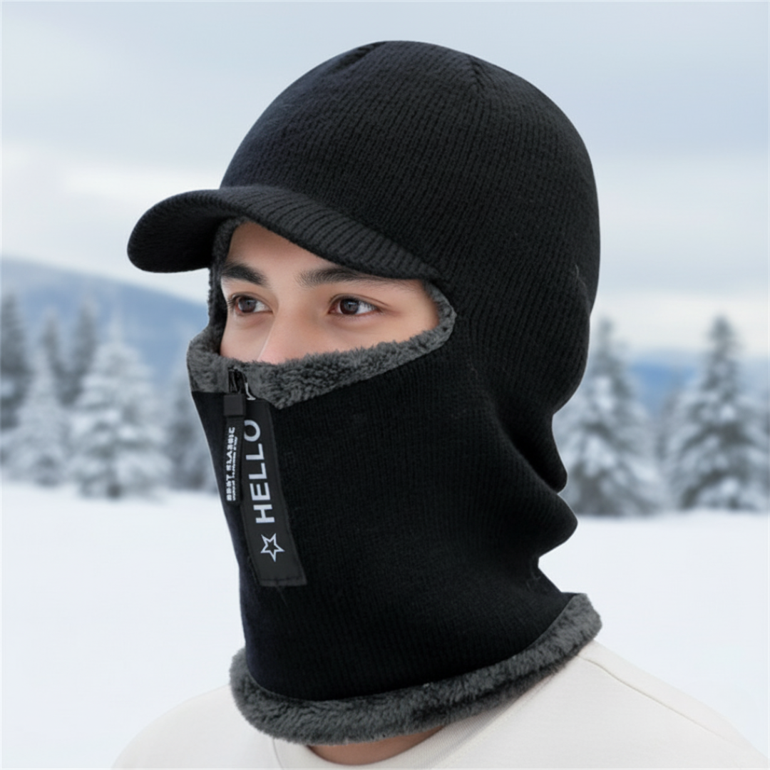 Gebreide Wintermuts met Fleecevoering en Gezichtsbescherming Unisex Windbestendig voor Ski Fiets Outdoor