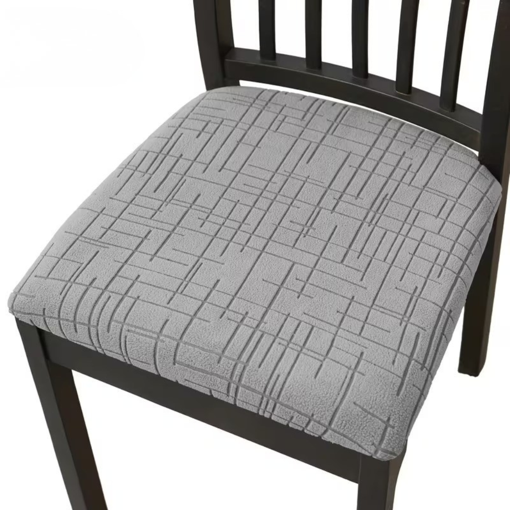Elastische stoelhoes met zachte stretch voor eetkamerstoelen in moderne kleuren beige grijs afneembaar wasbaar