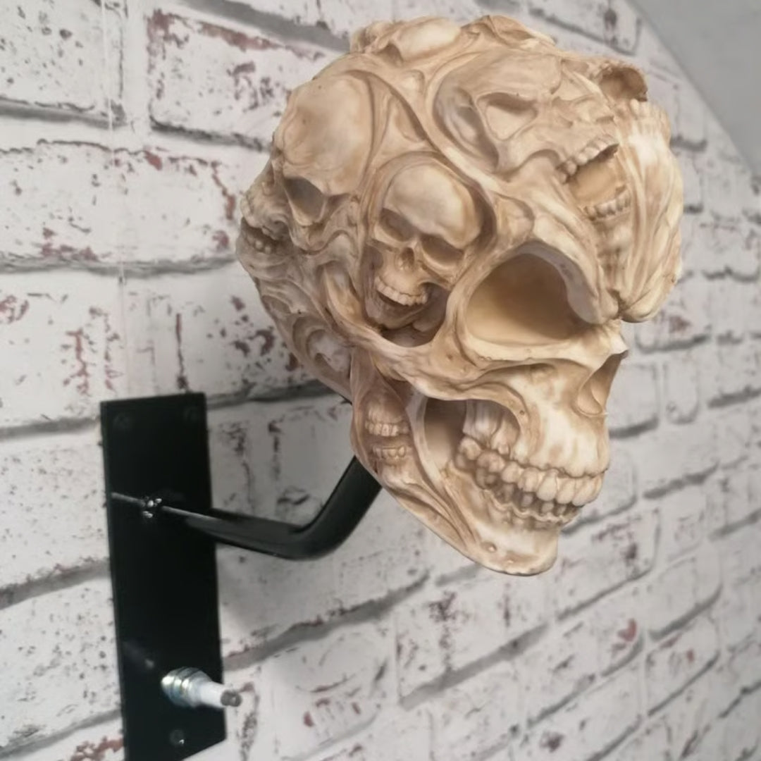 Wandhouder Motorhelm met Schedel Design voor Helm en Jas Opbergen Garage Hal Werkplaats Wanddecoratie Accessoires