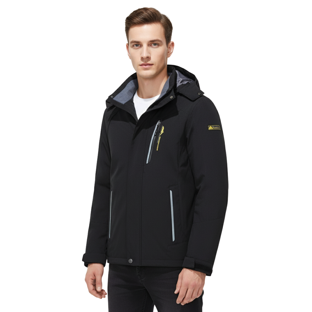Waterdichte Heren Outdoorjas Polyester Afneembare Capuchon Meerdere Zakken Wandelen Trekking Outdoor Actief