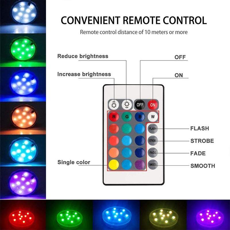 Onderwaterlamp RGB op afstandsbediening met zuignap 13 LED voor zwembad jacuzzi aquarium spa waterproof verlichting