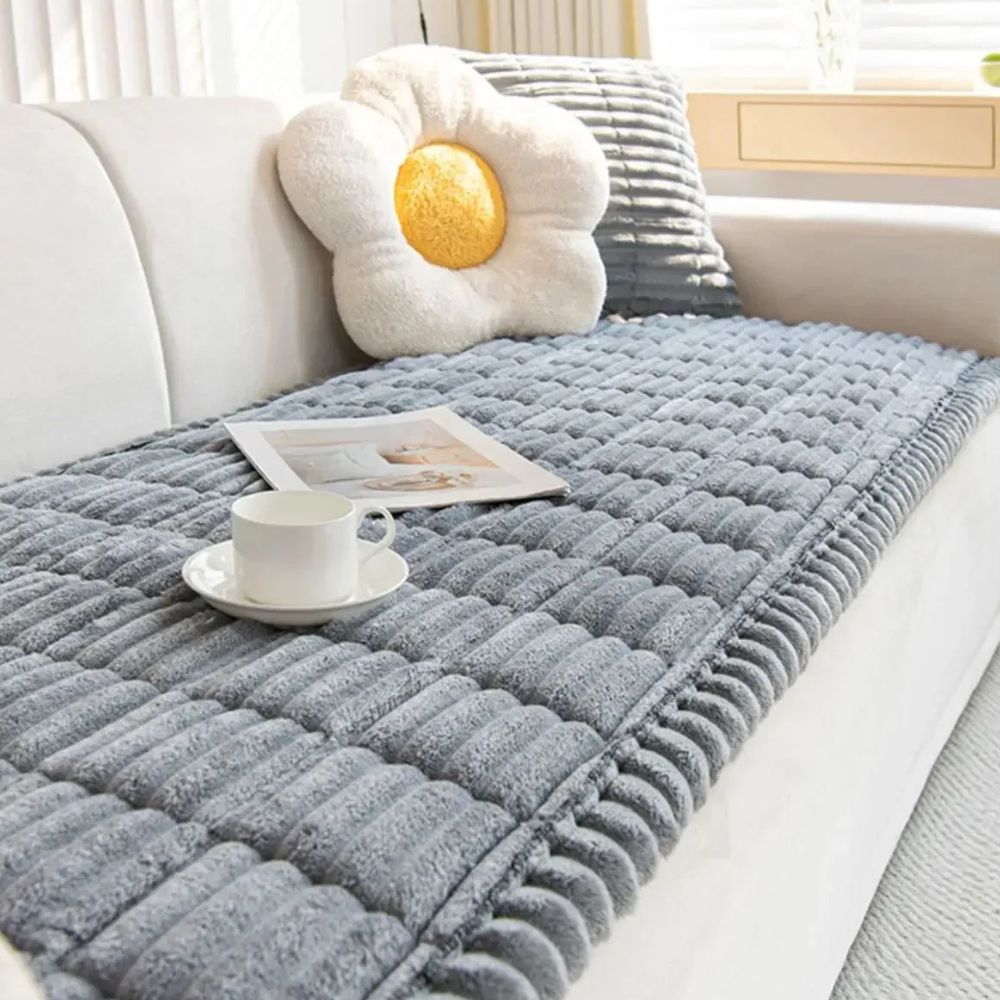 Pluche Bankhoes Polyester Antislip Gestreept Meubelbeschermer Zithoezen Bank Diverse Maten Woonkamer