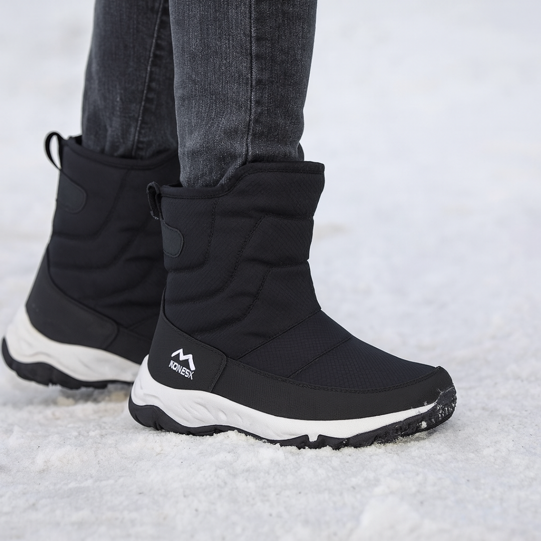 Waterdichte Dameslaarzen Warm Gevoerd Plush Winter Snowboots Antislip Zool Enkellaars Ritssluiting Winterschoenen