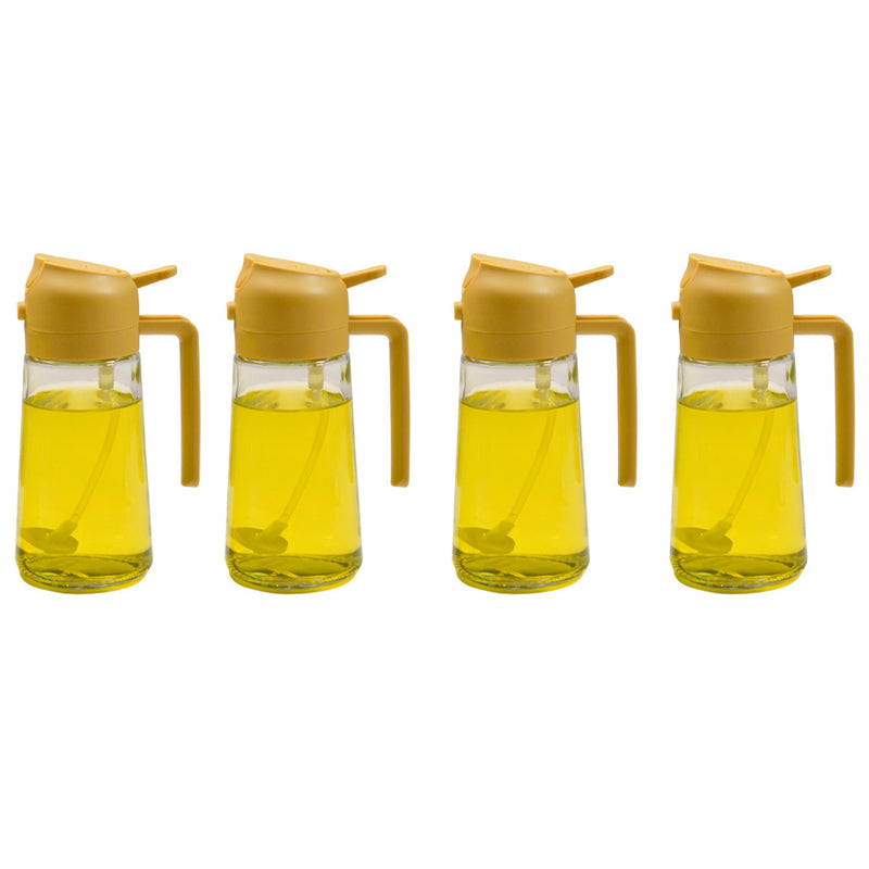Glazen Olieverstuiver & Dispenser 2-in-1 Pomp Spray Fles voor Azijn Sojasaus Keuken Doseren 470ml Olie
