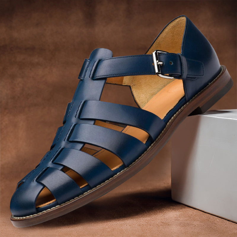Leren Sandalen Heren - Ademend Zomerschoeisel met Zachte Zool - Bruin Wit Zwart Navy Koffie - Maat 38-47