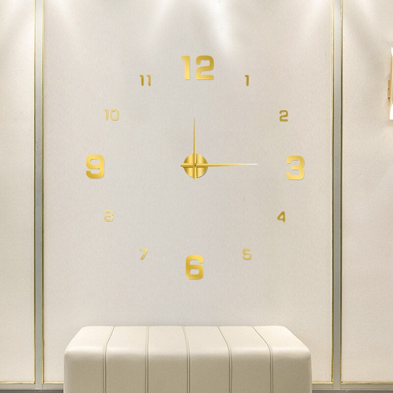 3D Creatieve Wandklok Groot Stil Uurwerk Zwart Woonkamer Moderne Wanddecoratie Minimalistisch Design XXL Klok