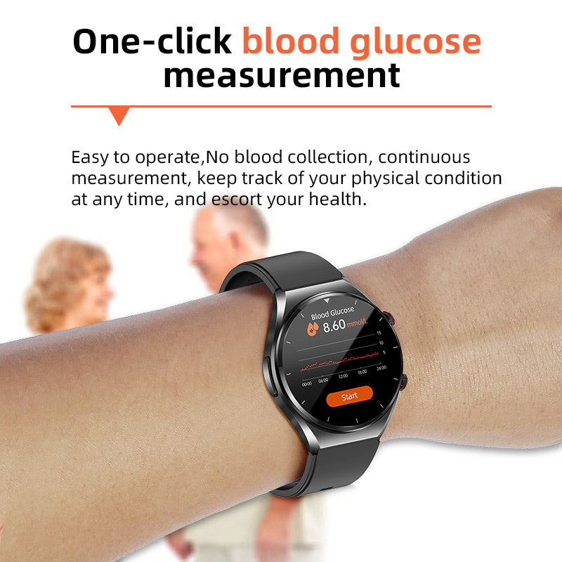 Smartwatch met Gezondheidsmeting ECG Bloeddruk Hartslagmeter Niet-Invasieve Bloedsuikersensor Polshorloge Fitnesstracker