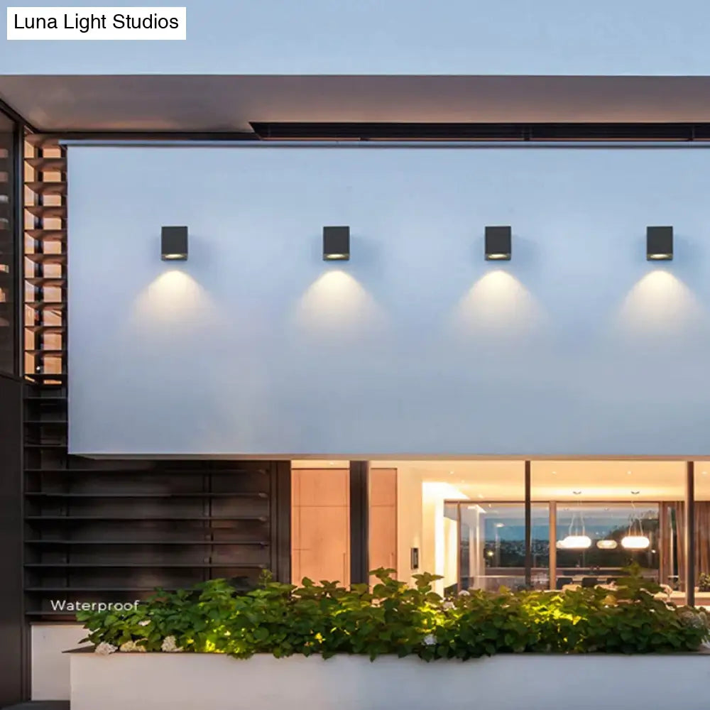 Buitenlamp Voordeur LED Aluminium IP65 Waterdicht 3W of 6W Vierkant of Rond Zwart Grijs Warm of Koel Wit