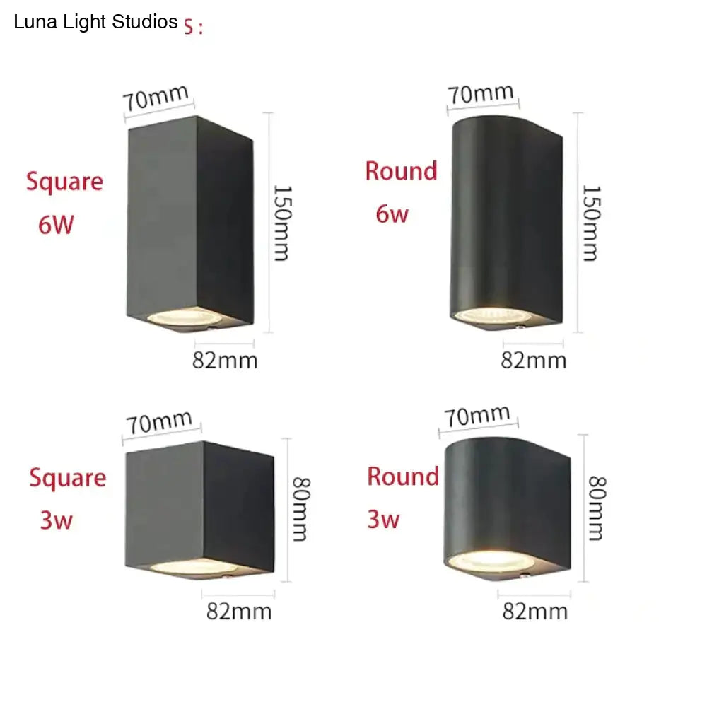 LED Buitenwandlamp Aluminium Vierkant Waterdicht IP65 Modern Design Tuinverlichting Portiekverlichting