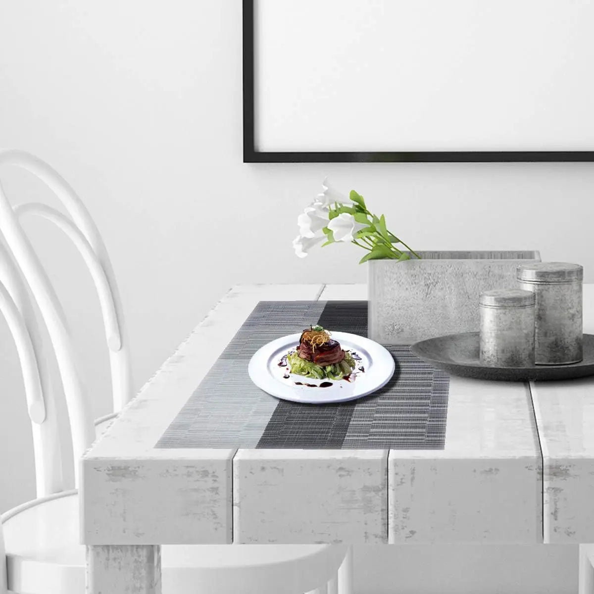 Premium Placemat Set van 4 Stuks | Geweven PVC Tafelmat met Hittebestendige en Waterafstotende Eigenschappen | Onderhoudsvriendelijk en Wasbaar