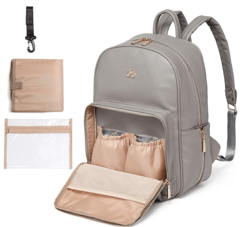 Luiertas Rugzak PU Leer Waterdicht met Verschoningsmat Haakjes Organizer voor Ouders Baby Reizen Opslag Verzorging