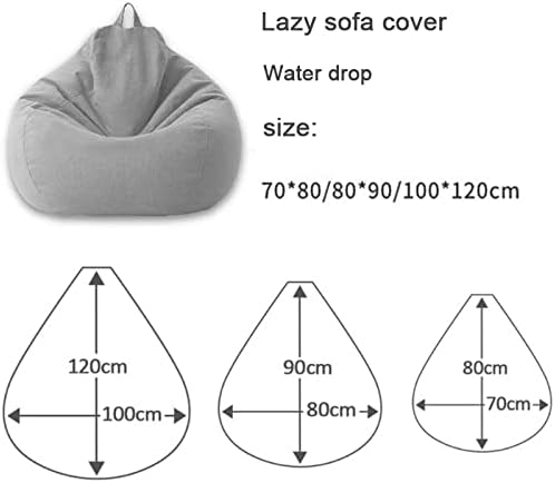 Afneembare Zitzakhoes XL Linnen-Look Wasbaar Lounge Relaxhoes Ergonomisch Comfort Vulbaar Zitzak Overtrek
