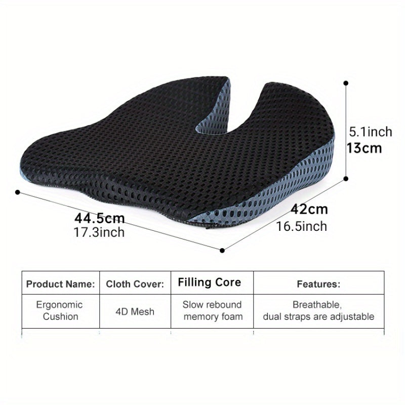 Ergonomisch Driehoekig Autositkussen Memory Foam - Ergonomische Zitsteun met Drukverlichting voor Auto Stoel Kantoor Bureaustoel