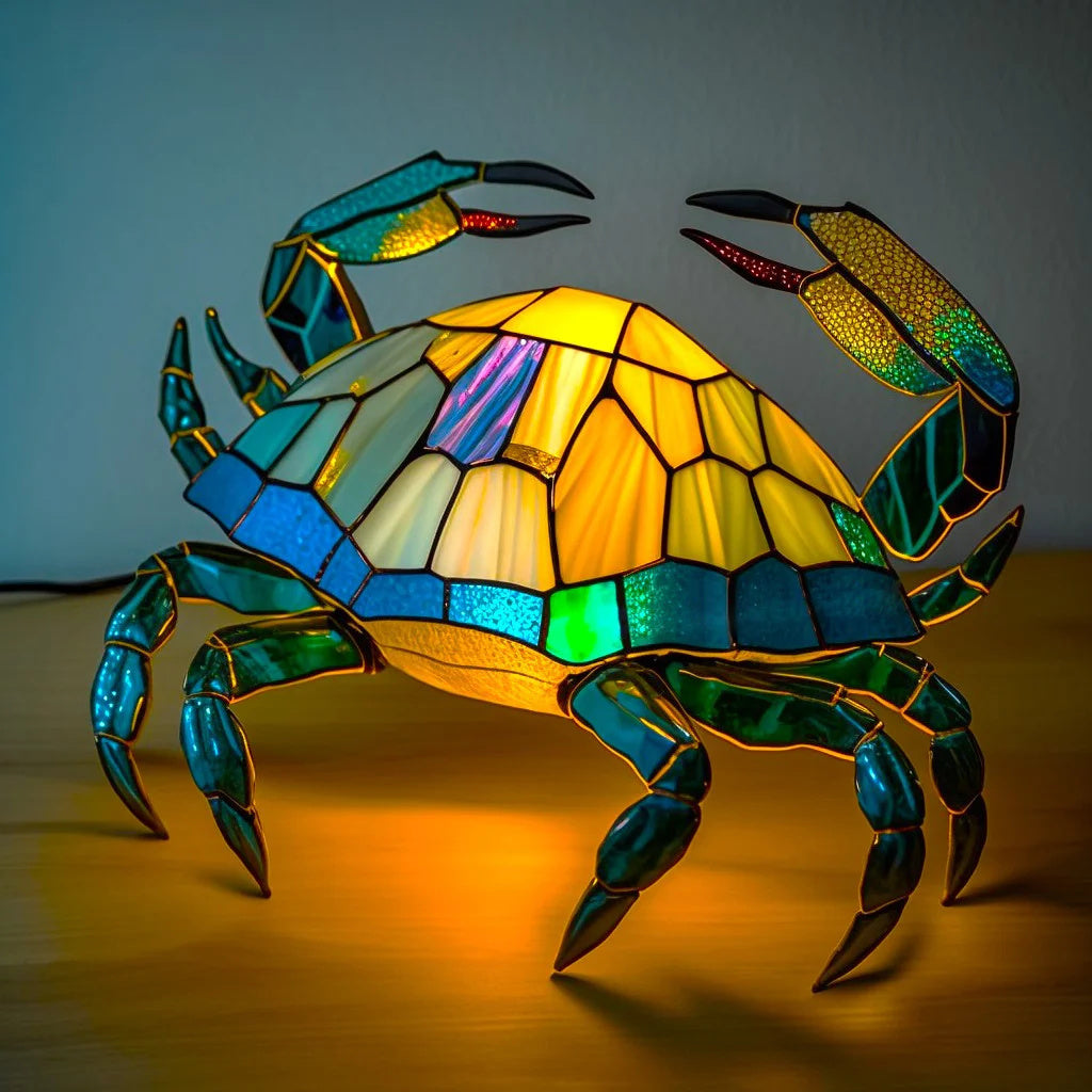 Decoratieve Tafellamp Glas Tiermotief LED-verlichting 20x15x12cm Handgemaakt Buntglas Sfeerlamp Woonkamer