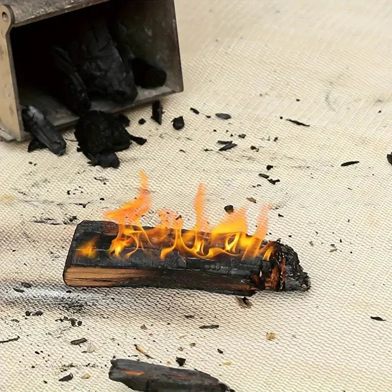 Vuurbestendige Onderlegger Hittebestendig Glasvezel 3-Laags BBQ Vuurschaal Terras Beschermmat Herbruikbaar Opvouwbaar Vuurplaatsmat Tuinhaard
