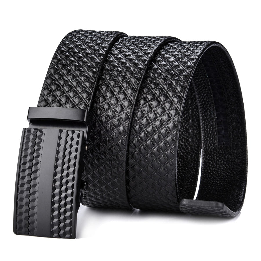 Lederen Riem Heren Zwart Krasbestendig Waterdicht - Echt Rundleer met Moderne Gesp 110-130cm Elegant Design