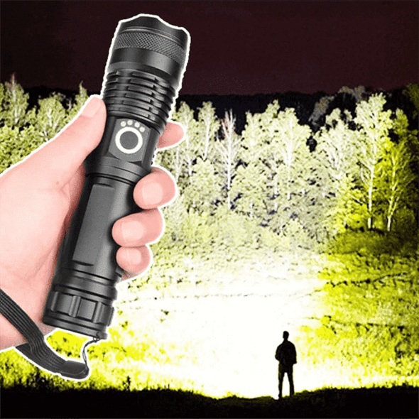Oplaadbare LED Zaklamp 90000 Lumen Telescopisch USB Aluminium Waterdicht Buiten Camping Jacht Zoeklicht