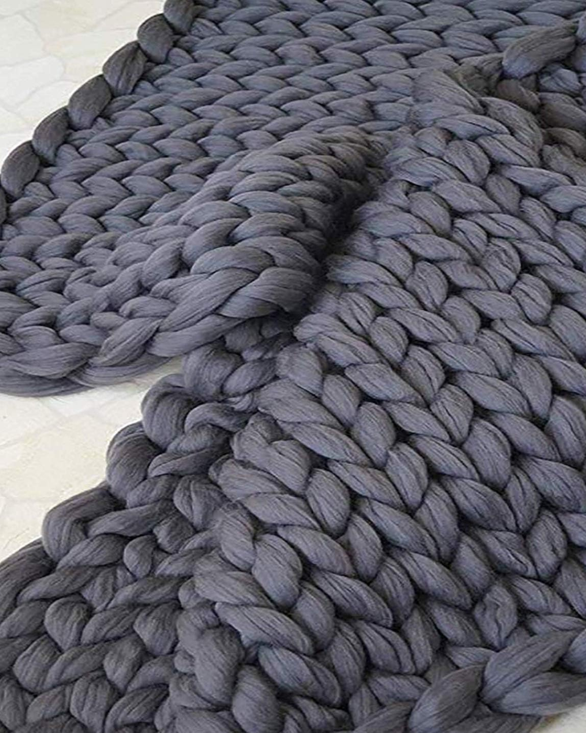 Handgebreid Chunky Plaid - Dik Gebreide Deken in Zachte Chenille voor Bank en Bed