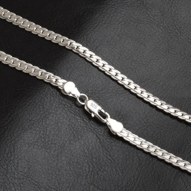 Elegante Sterling Zilveren Schakelketting 925 - Minimalistisch Sieraad voor Dagelijks Gebruik en Feestelijke Gelegenheden