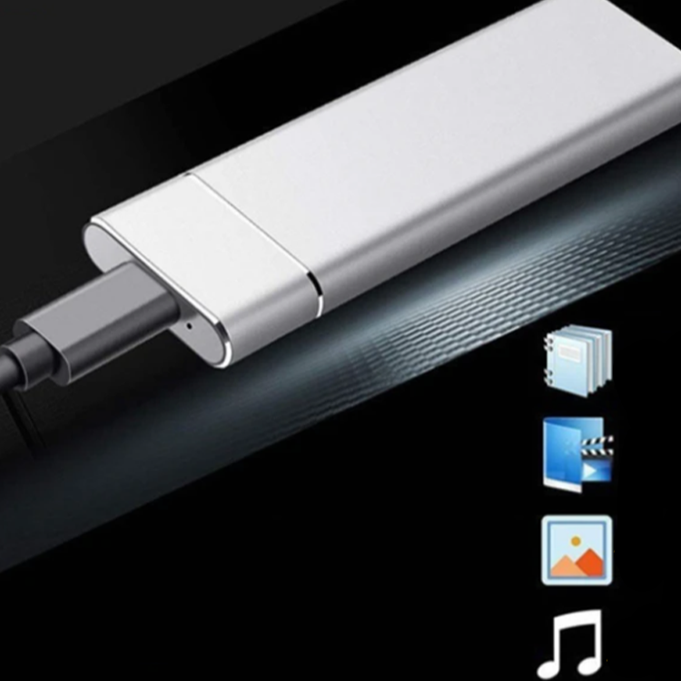 Externe Harde Schijf 520MB/s USB-C 1TB 2TB Aluminium Zilver Zwart Blauw Rood Draagbare SSD Opslag Gegevens