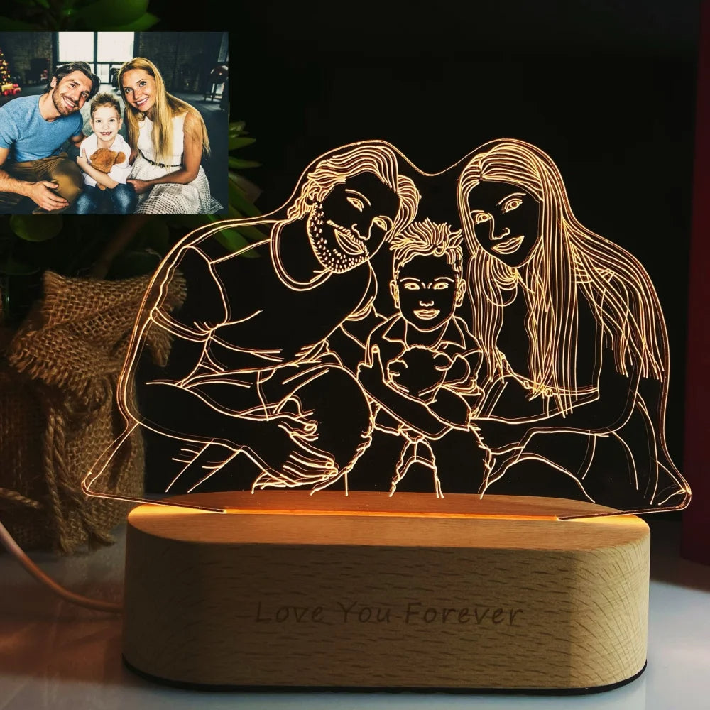 Gepersonaliseerde Fotolamp met Eigen Afbeelding en Tekst - RGB LED Verlichting voor Romantische Momenten