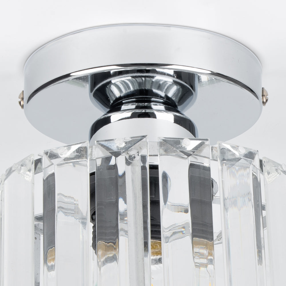 Plafondlamp Vierkant Kristalglas 17cm Messing E27 Fitting Goud Zwart Modern Interieur Woonkamer Slaapkamer