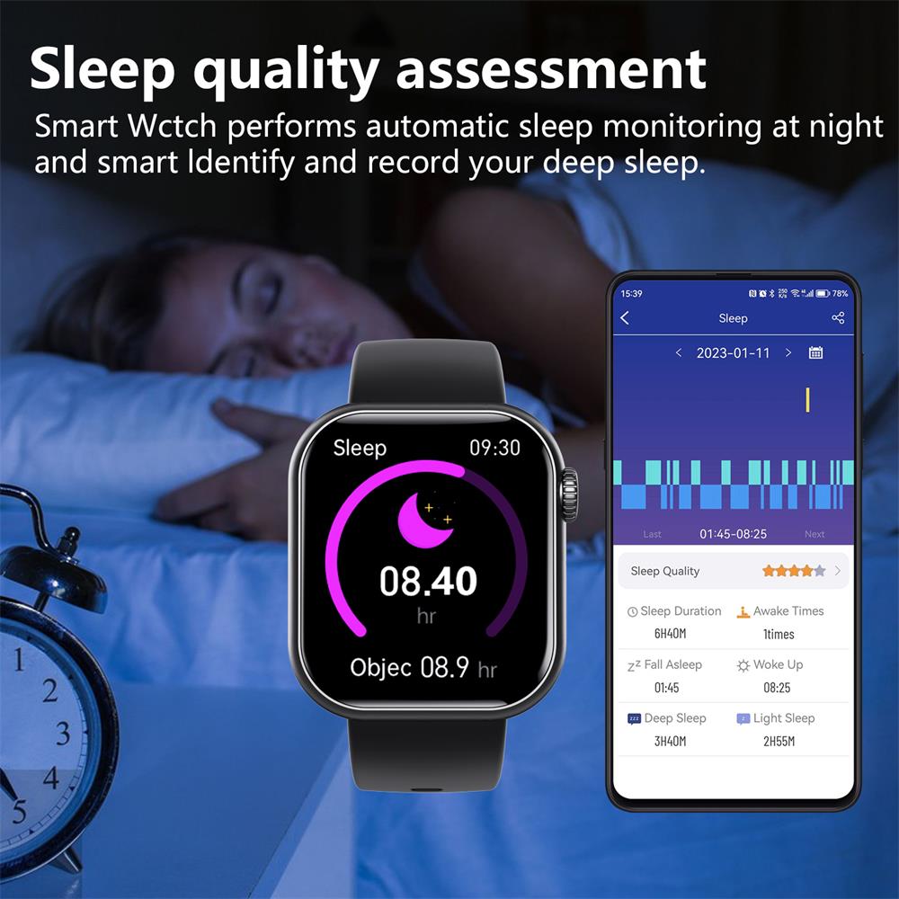 Gezondheidssmartwatch met Hartslagmeter Bloeddrukmeting Zuurstofwaarden Slaapmonitoring Waterdicht Sport