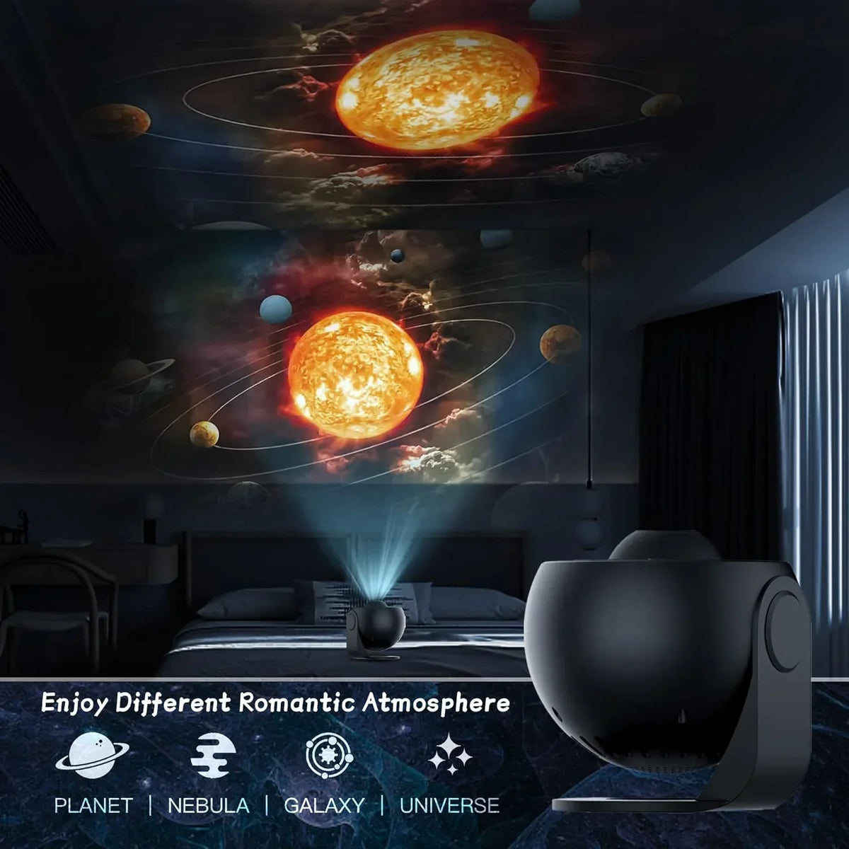 Galaxyprojectie Sterrenhemel Projector met Verwisselbare Schijven - Ruimtevisualisatie voor Kinderen en Volwassenen