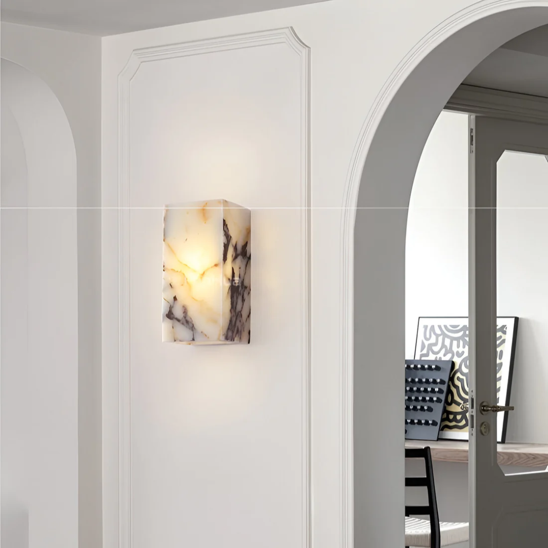 Natuurstenen Wandlamp met Warme LED-Verlichting - Waterdicht Design voor Woonkamer, Slaapkamer & Badkamer