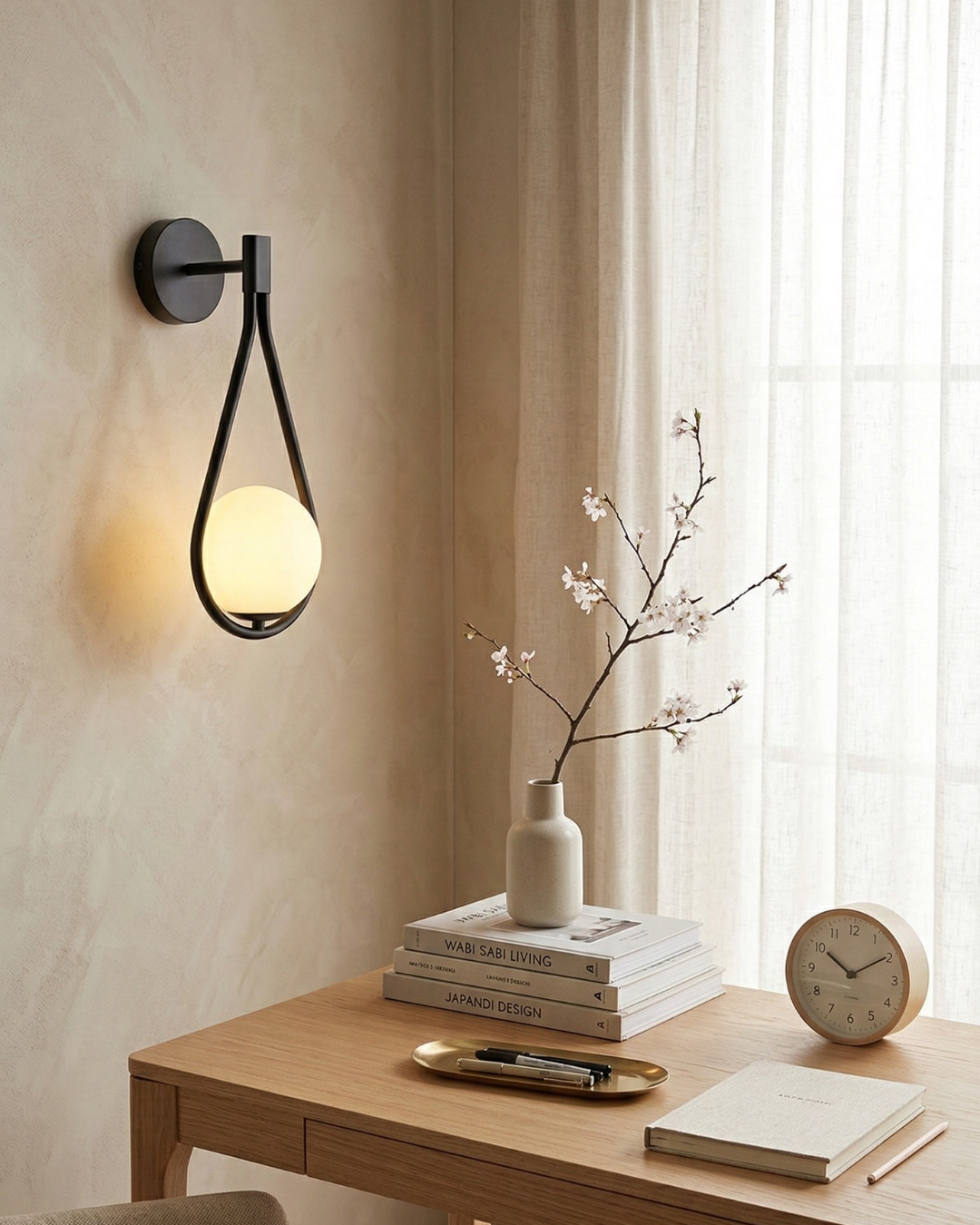 Nordische Wandlamp met Glazen Bol - Minimalistische Verlichting voor Scandinavische Interieurs