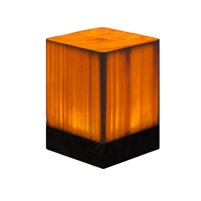 LED Tafellamp Oplaadbaar Touch Dimbaar Houtlook Sfeerlamp Slaapkamer Bureau Draadloos Warm Licht Nachtlampje