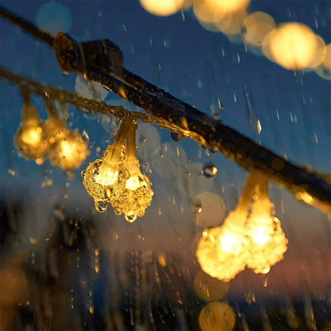 Solar LED Lichtsnoer 10 Meter Warm Wit Waterbestendig Buiten Tuin Camping Terras Feestverlichting Sfeerverlichting