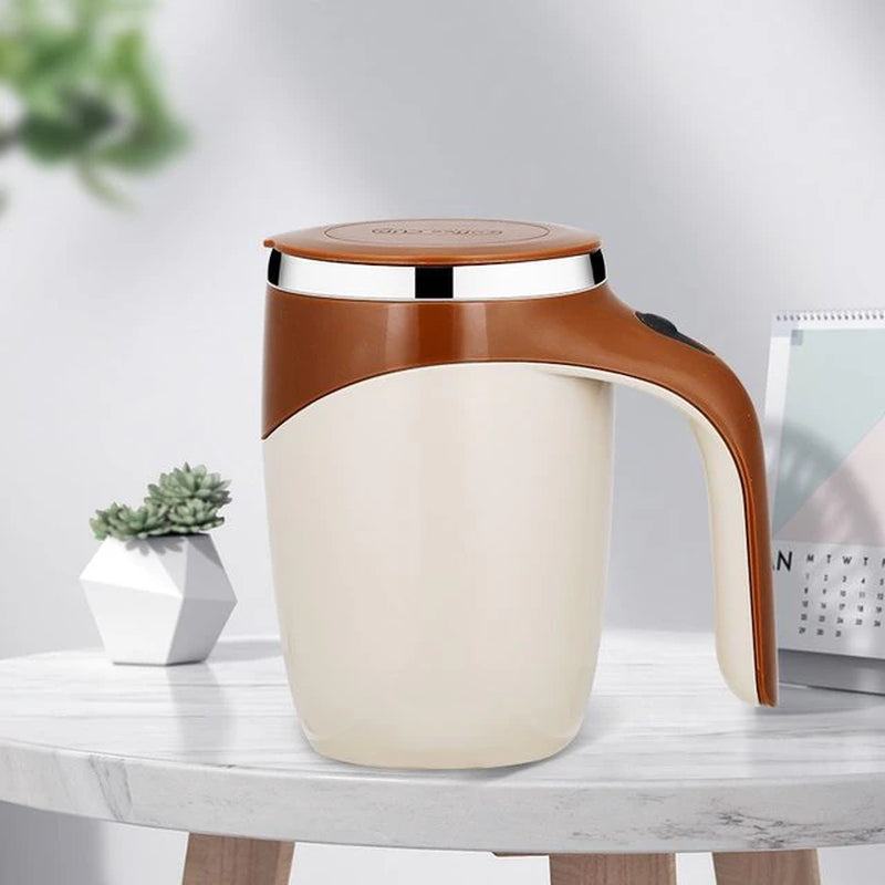 Zelfroerende Reisbeker 380ml met USB Oplaadbare Mixer - Automatische Koffie & Eiwit Shakerbeker voor Onderweg