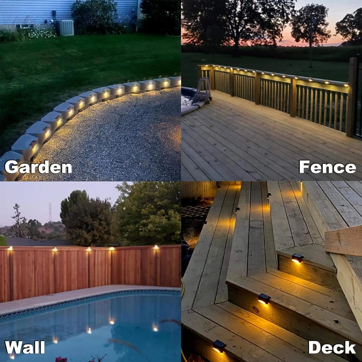 Solarlampen Buiten Set 4 Stuks ABS IP65 Warm Wit Bewegingssensor Terras Oprit Tuin Automatisch Zonne-energie Kabellos Wandlamp Buitenlamp