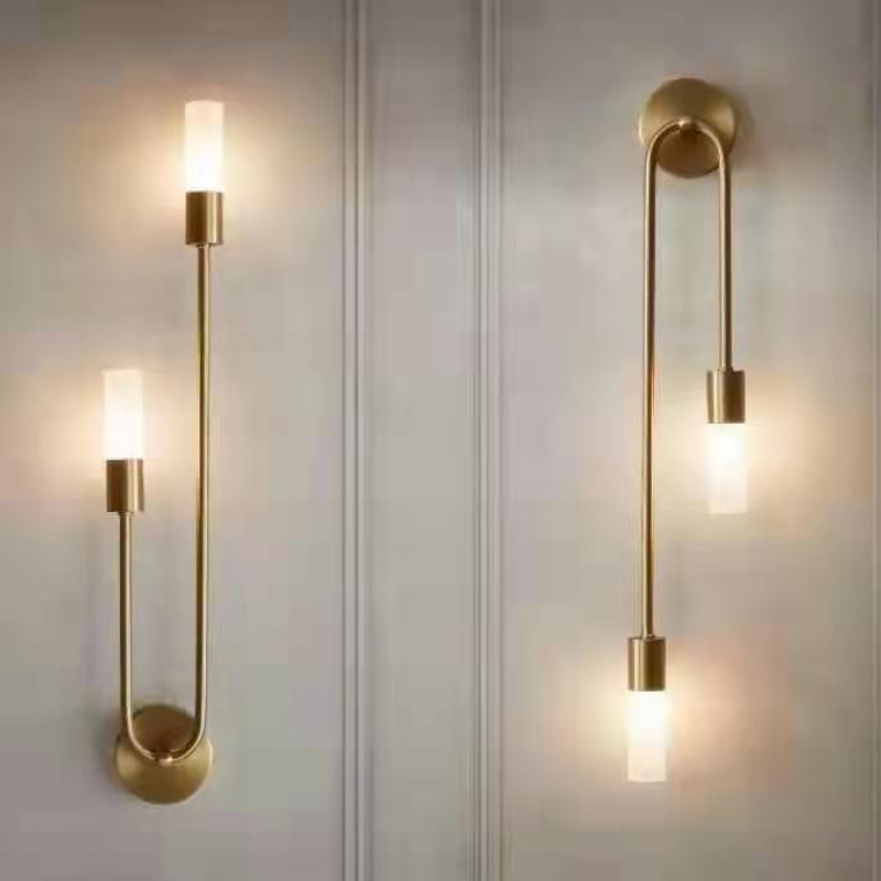 Lineaire LED Wandlamp Goud 2-Lichts Modern Scandinavisch Design Warm Wit Verlichting Woonkamer Slaapkamer