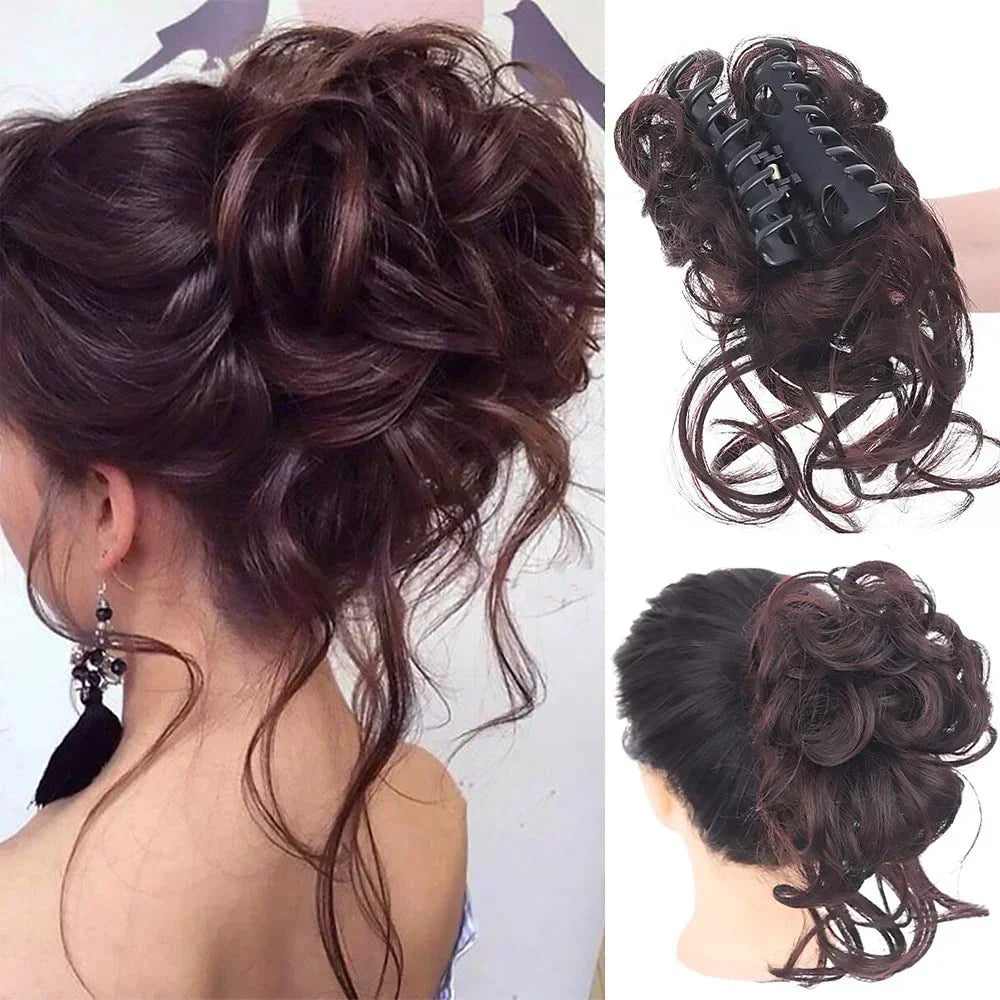 Haarknot met Krullen - Synthetisch Haar - Clip-On Knot - Volumineus - Verschillende Kleuren