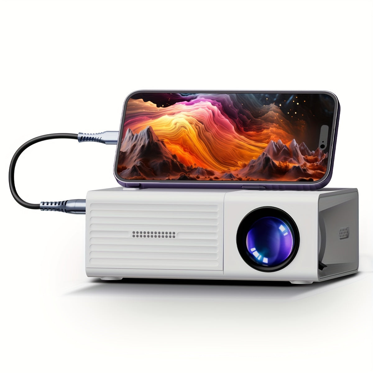 Mini LED Beamer Compact Projector 3000 Lumen HD Thuisbioscoop Films Presentaties Gaming HDMI USB AV Multimedia