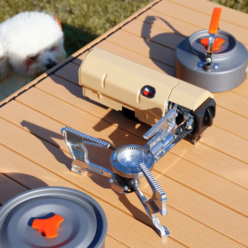 Draagbaar Campingfornuis voor Warme Maaltijden Onderweg - Compact en Opvouwbaar Kookstel - Ideaal voor Kamperen Wandelen Picknick - Aluminium Butaan Propaan Camping Kooktoestel