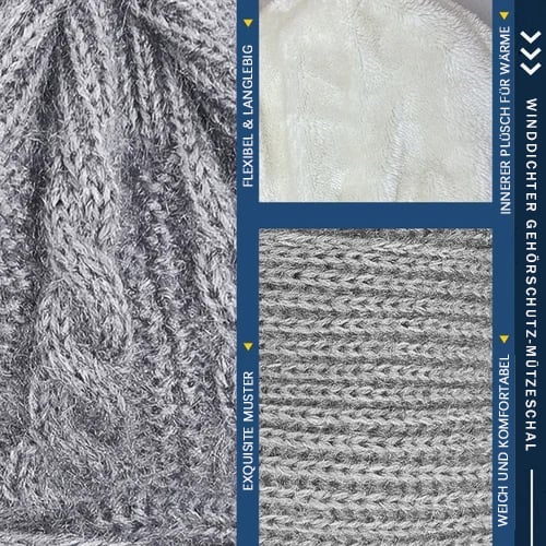 Wintermuts met Gezichts- en Oorwarmers Fleece Gevoerd Windbestendig Gebreid Uniseks Winteraccessoire