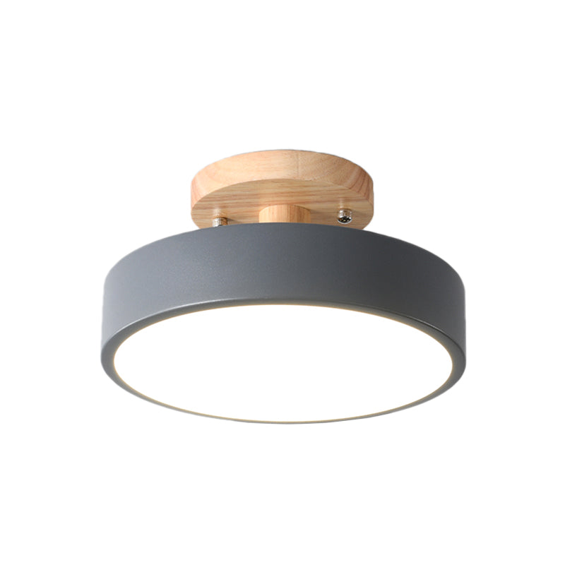 Trommel Plafondlamp LED Hout Scandinavisch Design Gang Hal Slaapkamer Woonkamer Modern Verlichtingsarmatuur