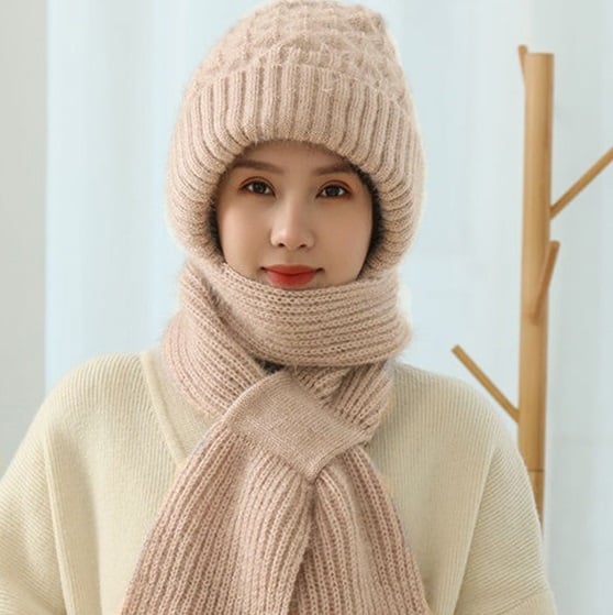 Wintermuts met Gezichts- en Oorwarmers Fleece Gevoerd Windbestendig Gebreid Uniseks Winteraccessoire