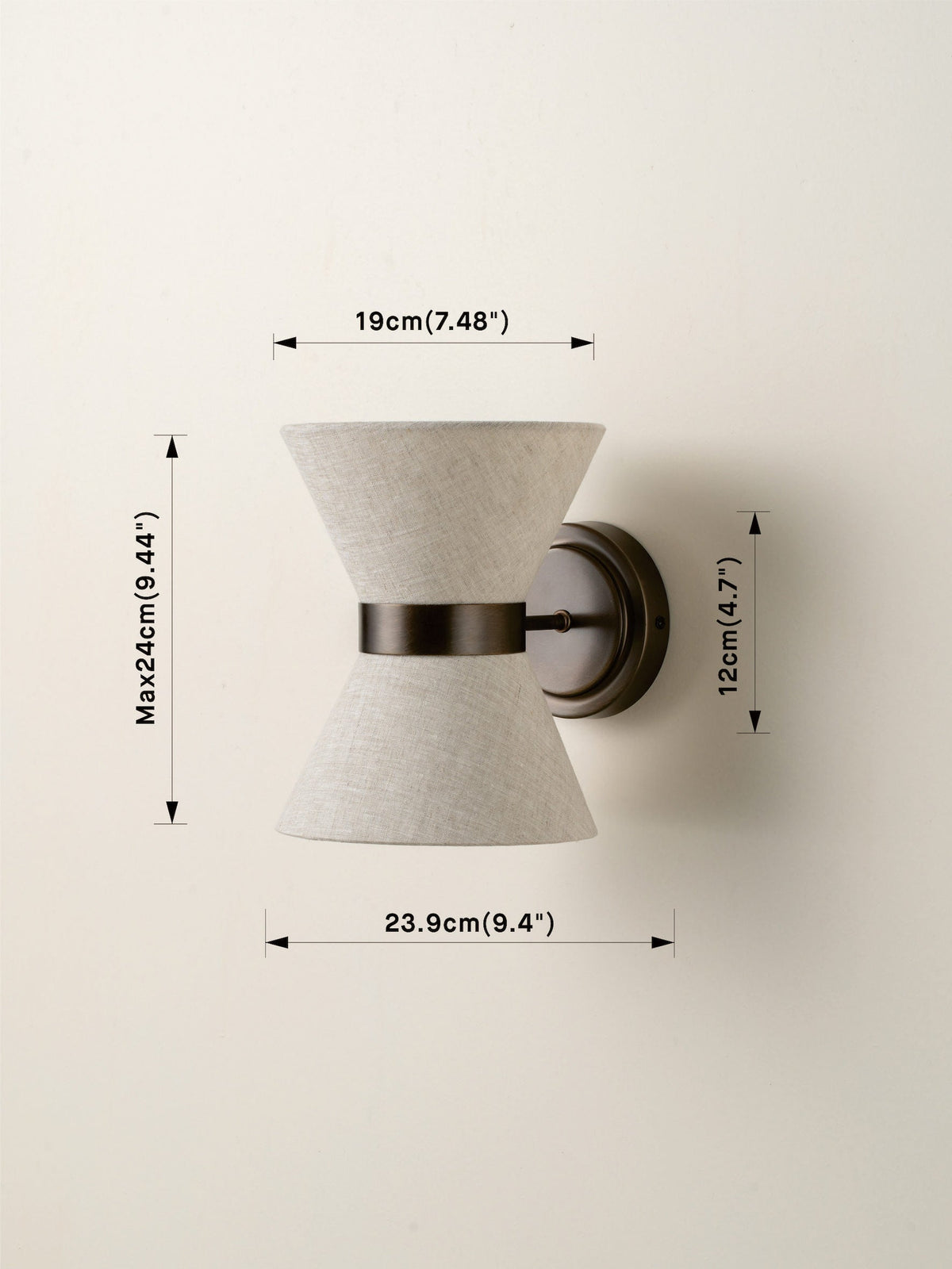 Wandlamp Linnen Design Brons Up Down G9 Wandverlichting Modern