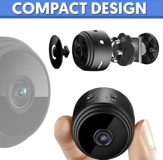 Compacte Beveiligingscamera HD 1080P Draadloos Infrarood Nachtzicht WiFi 150° Breedte Magnetische Montage App Bediening