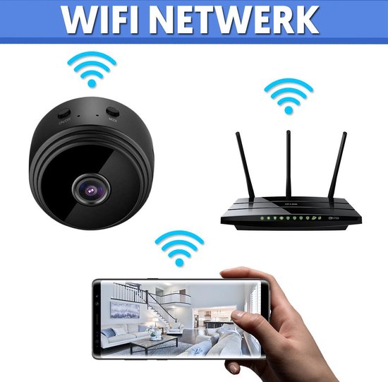 Compacte Beveiligingscamera HD 1080P Draadloos Infrarood Nachtzicht WiFi 150° Breedte Magnetische Montage App Bediening