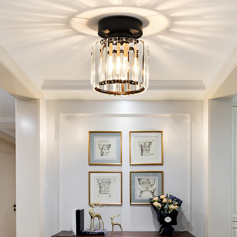 Kilon plafondlamp kristal kubus messing plafond hal woonkamer slaapkamer moderne verlichting compact